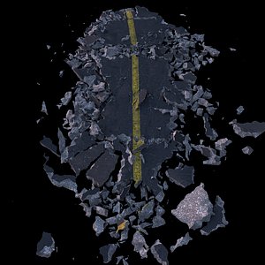 Destroyed Road 3D model