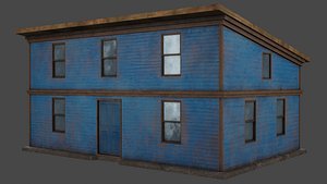 House boards blue only exterior models 3D model