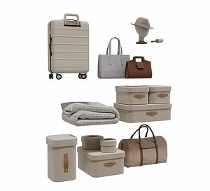 3D Travel Luggage and Fabric Storage Boxes Collection