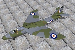 hawker hunter jet fighters 3d max