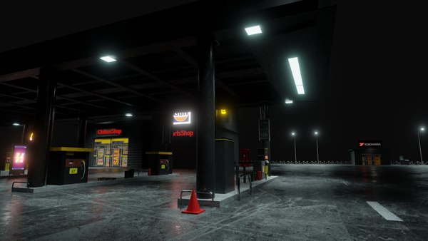 Gas station 3D model - TurboSquid 1592250