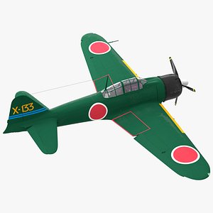 3D A6M Zero WWII Fighter Aircraft Rigged model