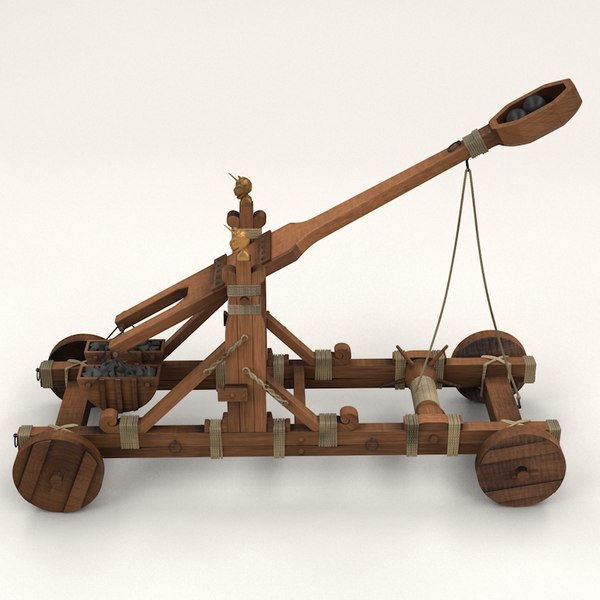 ancient norman catapult 3d model