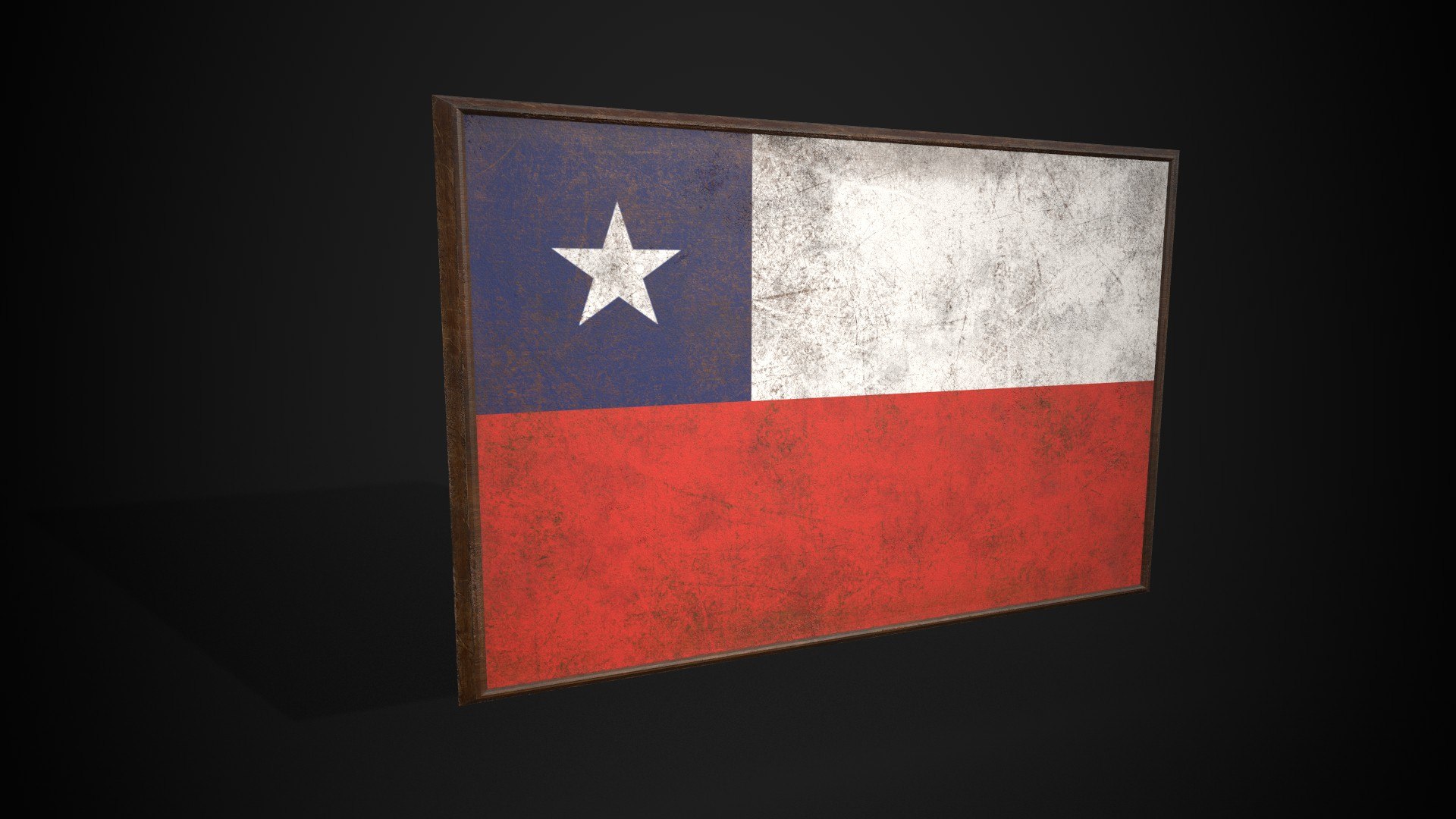 Old Picture Frame With Chile Flag - Game Ready PBR Low-poly 3d Model 3D ...
