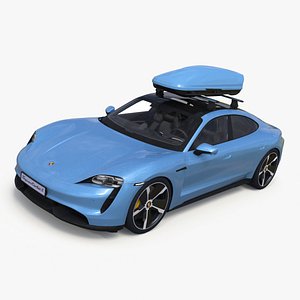 Porsche Taycan Turbo with Roofbox 3D model
