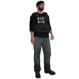 DEA Agent 2 LOD2 Rigged