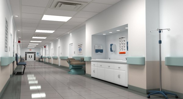 Realistic Hospital Hallway 3d Model - Turbosquid 1248541