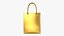 Women Leather golden Tote Bag 3D model