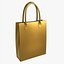 Women Leather golden Tote Bag 3D model