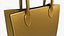 Women Leather golden Tote Bag 3D model