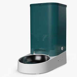 Smart Feeder with Filled Bowl for Pets Green 3D model