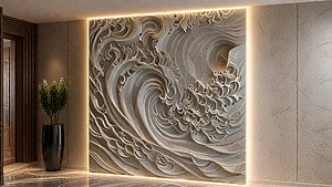 3D 3D Wall Panel mural decor set relief stl 11