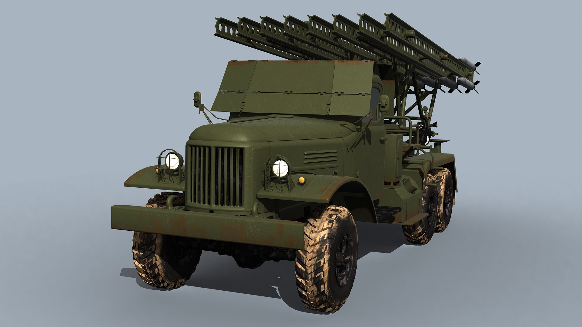 Russian MLRS model https://p.turbosquid.com/ts-thumb/6a/L9wGCS/DT/katyusha_prev09/jpg/1700981514/1920x1080/fit_q87/f5db4db81a58728484f565fee85bf425f711b791/katyusha_prev09.jpg
