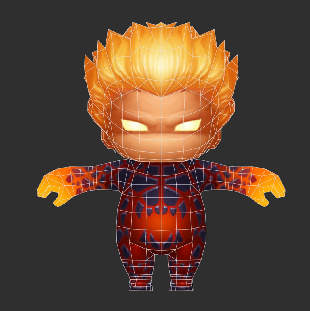 3D Fire Man 3 Hand-Painted Low-Poly 3D Game Assets model - TurboSquid ...