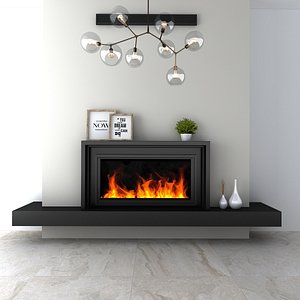 3D model fireplace Modern