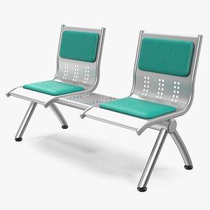 Metal Seats with Shelf 3D Model
