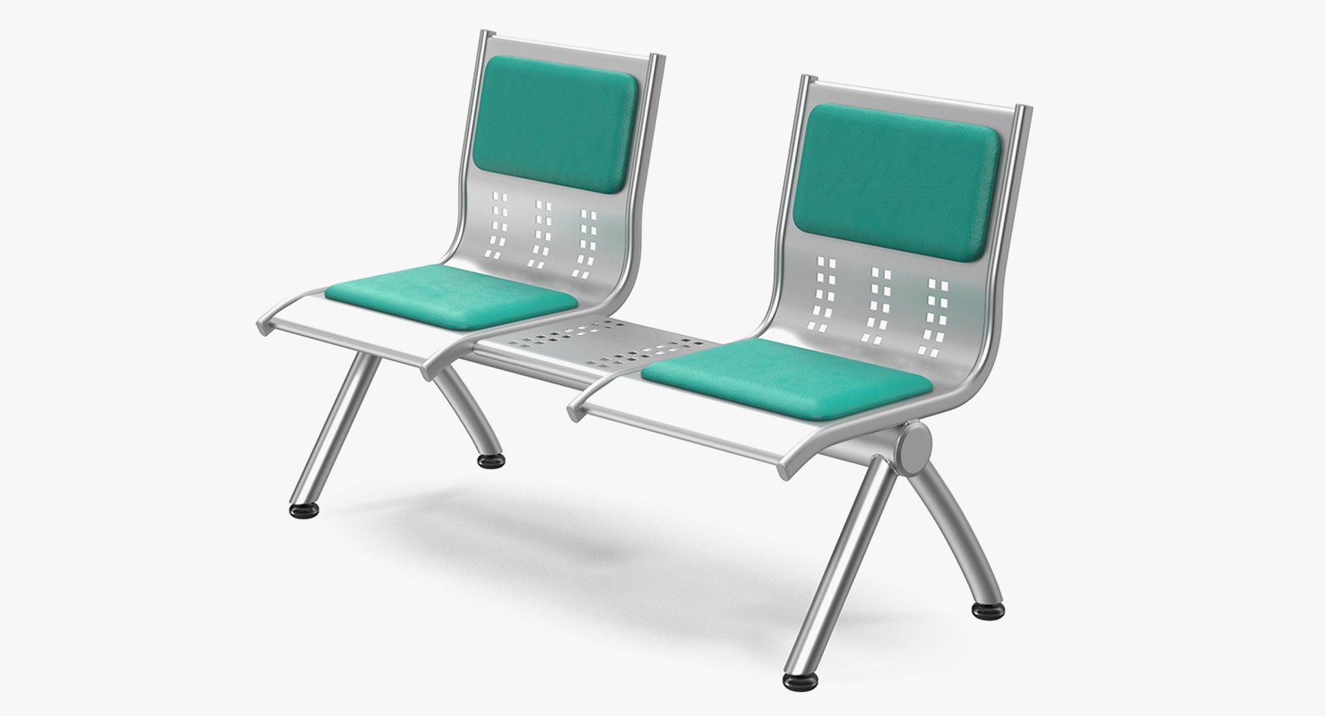 Metal Seats with Shelf 3D Model 3D model preview