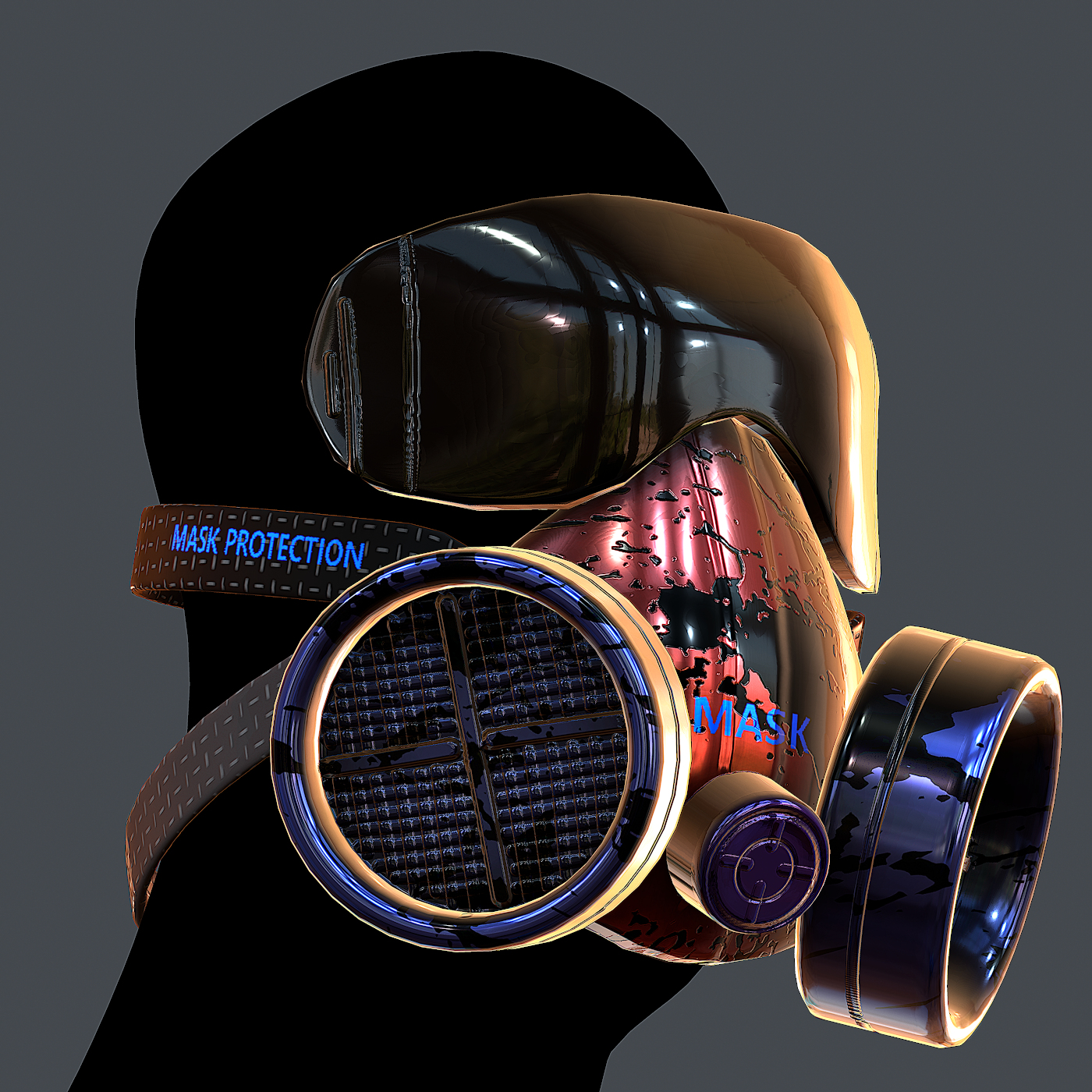 3D gas mask helmet model - TurboSquid 1679748