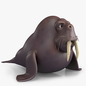 cartoon walrus 3D model