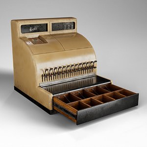 3D Old Cash Register - Retro Diner Cash Machine model
