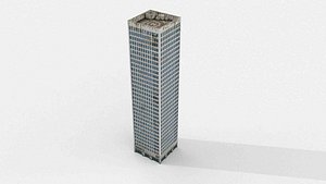 3D Abandoned Brutalist Concrete Tower