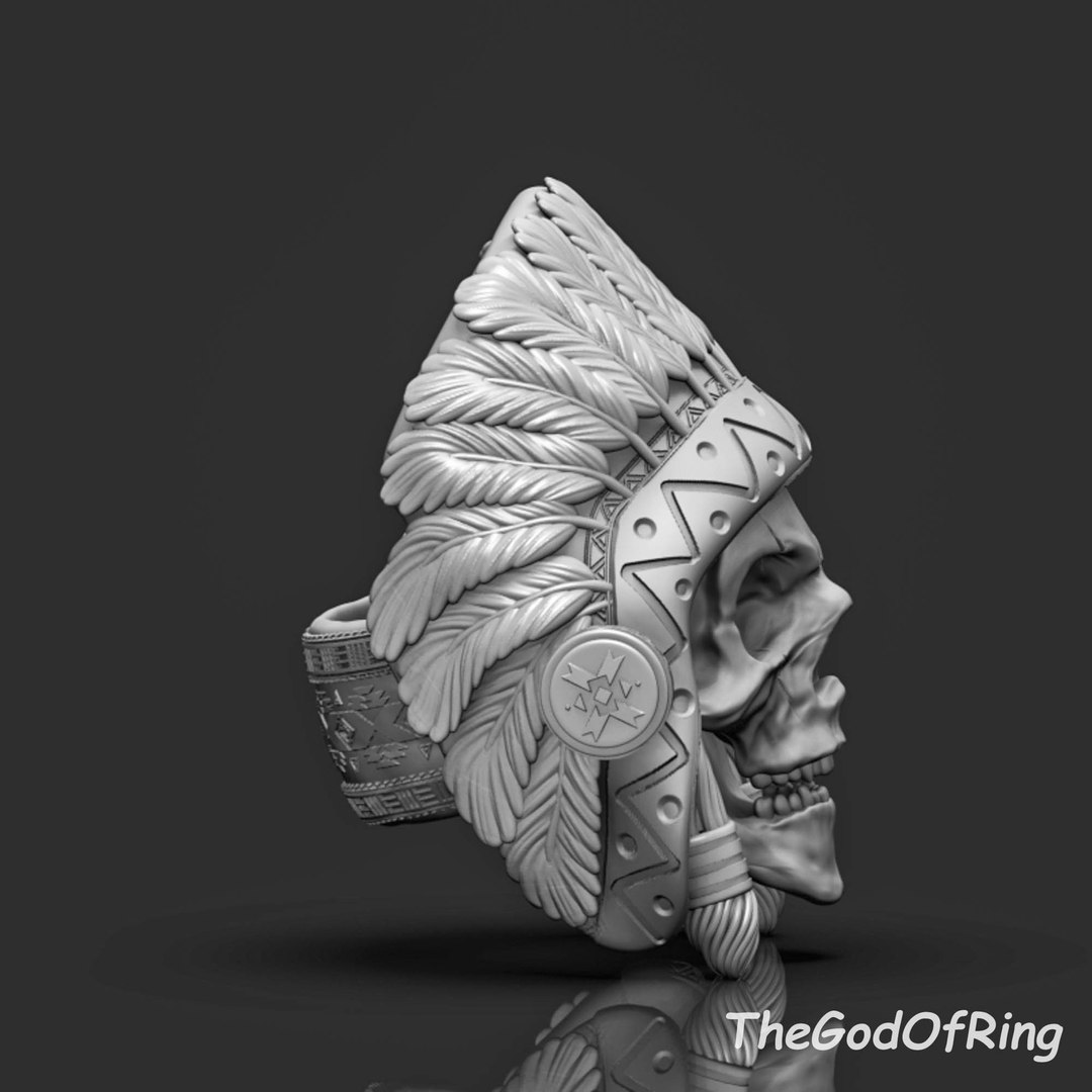 3D Aztec Skull Ring Model - TurboSquid 2286659