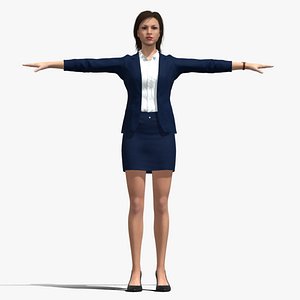 T-Pose Rigged Business woman