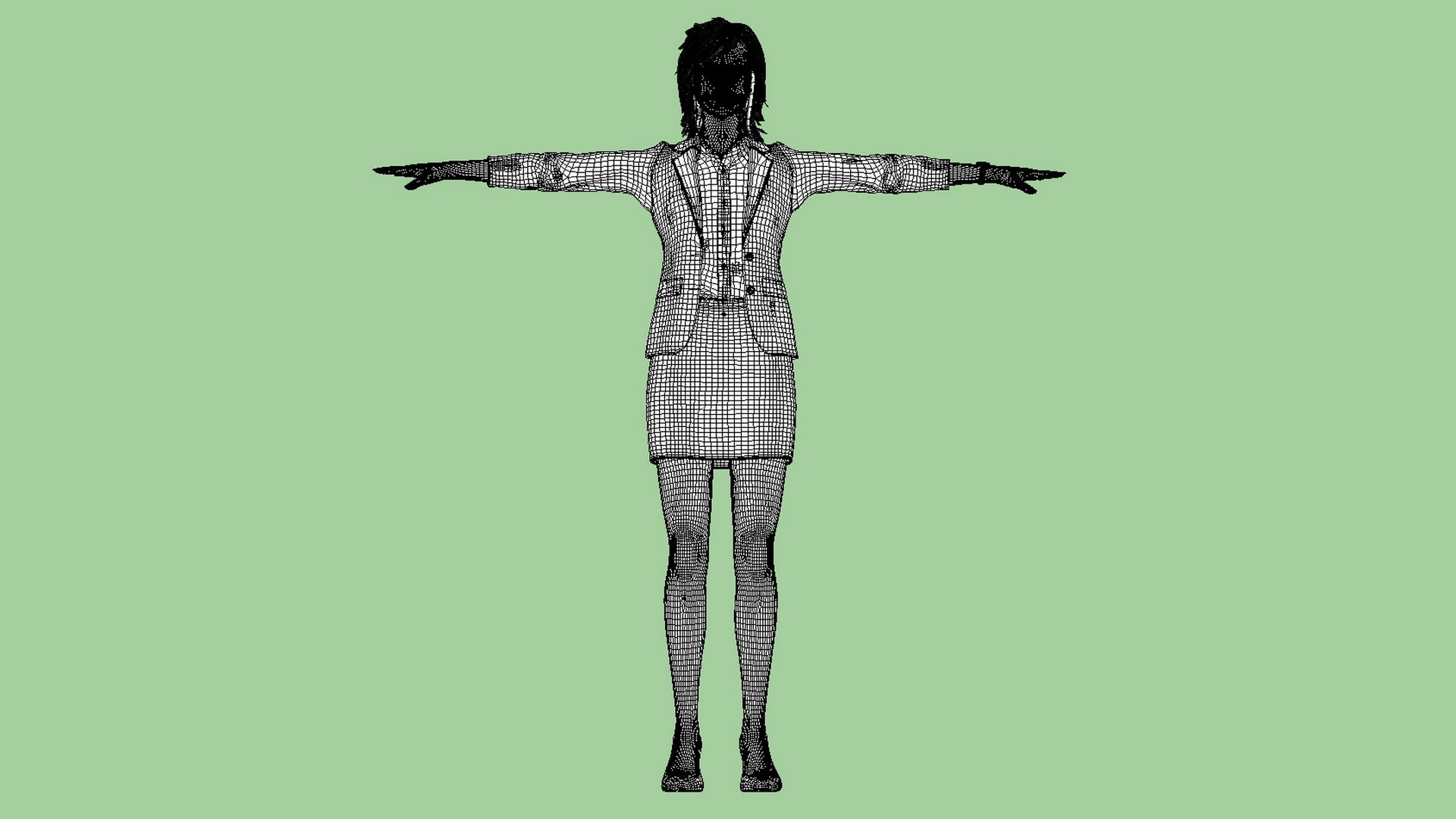 3D T-Pose Rigged Business Woman Model - TurboSquid 2297811