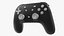 3D black google stadia controller