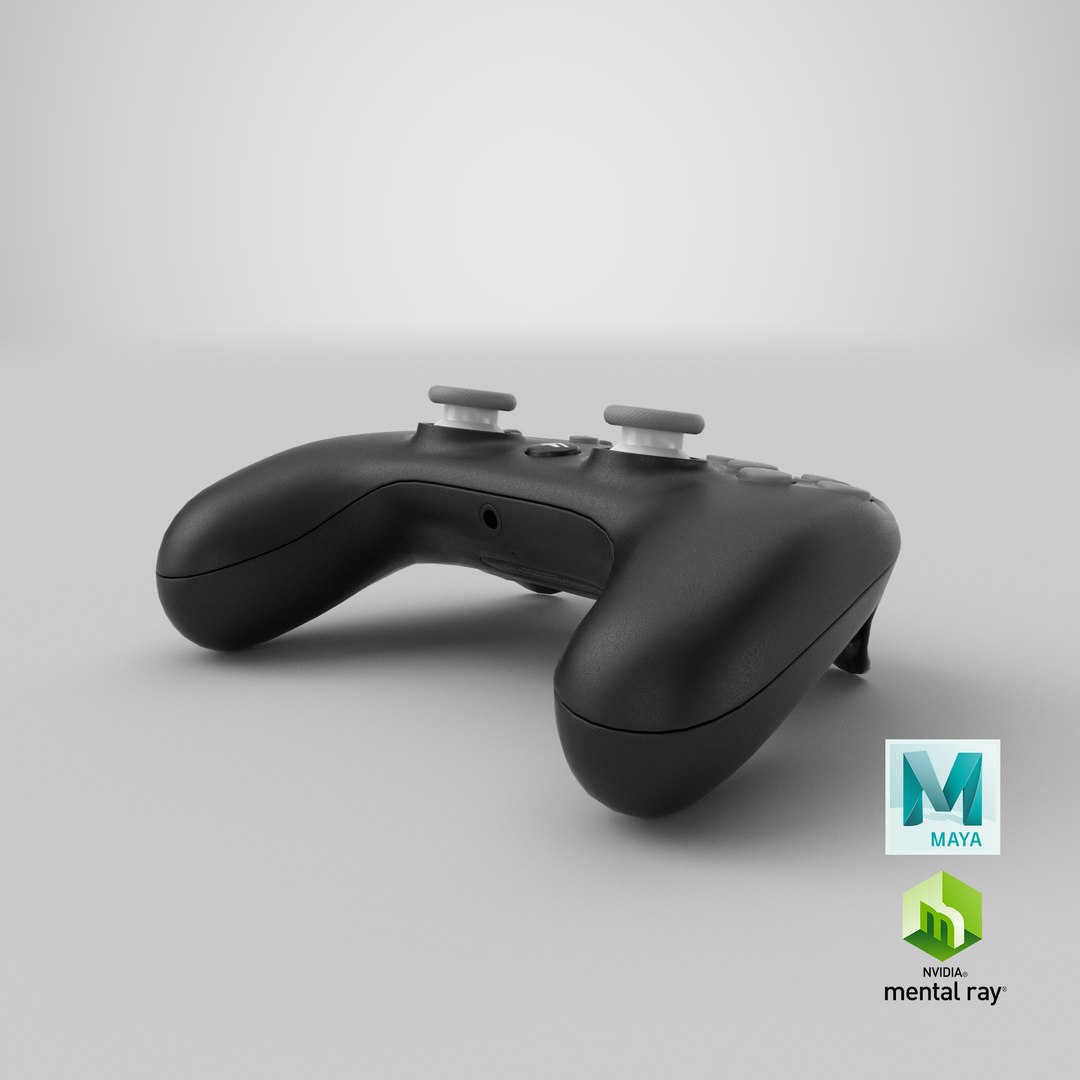 3D black google stadia controller https://p.turbosquid.com/ts-thumb/6b/MwKO4x/HI/stemcell_maya_mental_ray_render/png/1618125749/1920x1080/fit_q87/2beaf988561af5b9d13193cf99f500dd309b639c/stemcell_maya_mental_ray_render.jpg