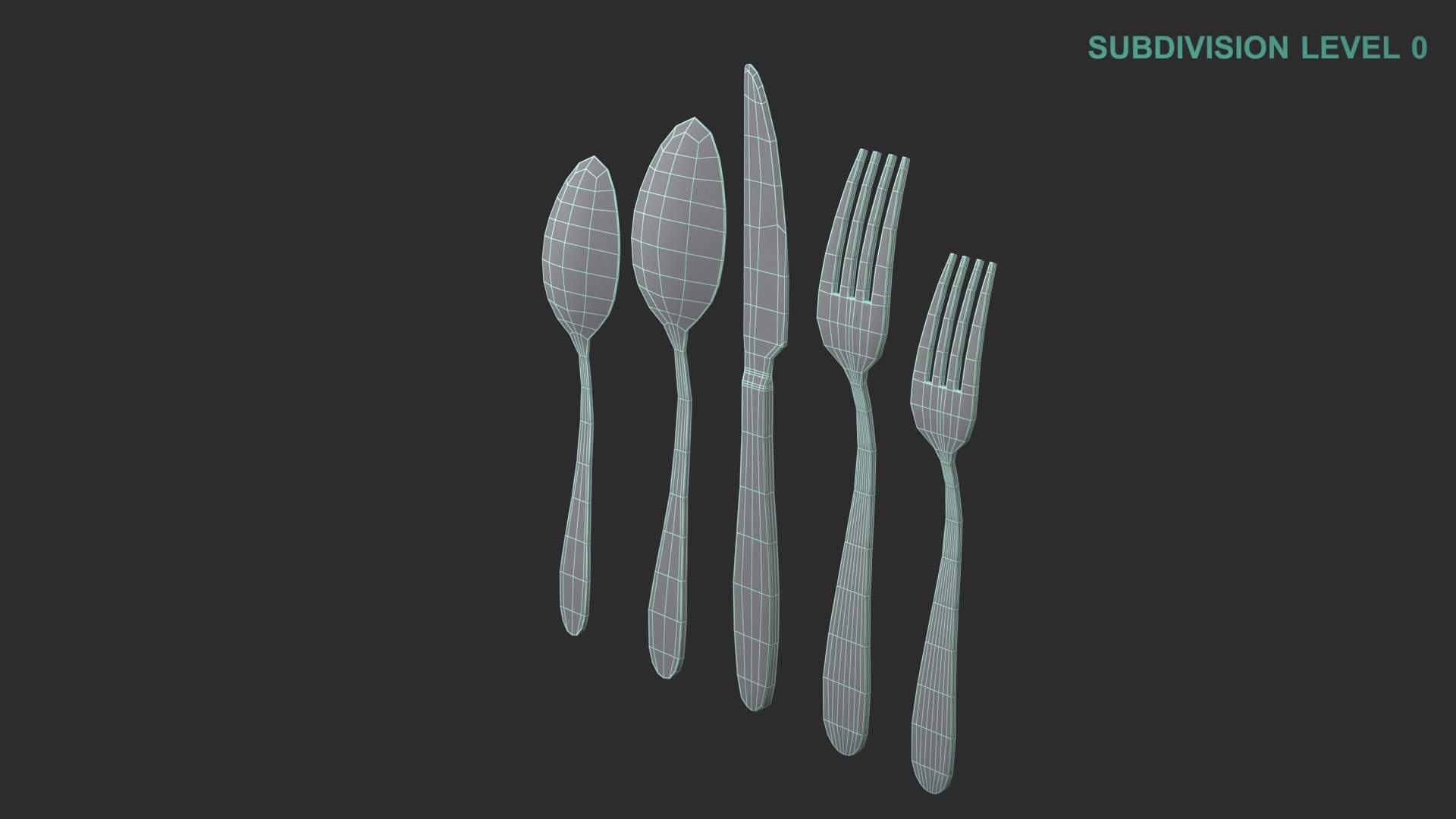 Silverware Set 3D model - TurboSquid 1874480