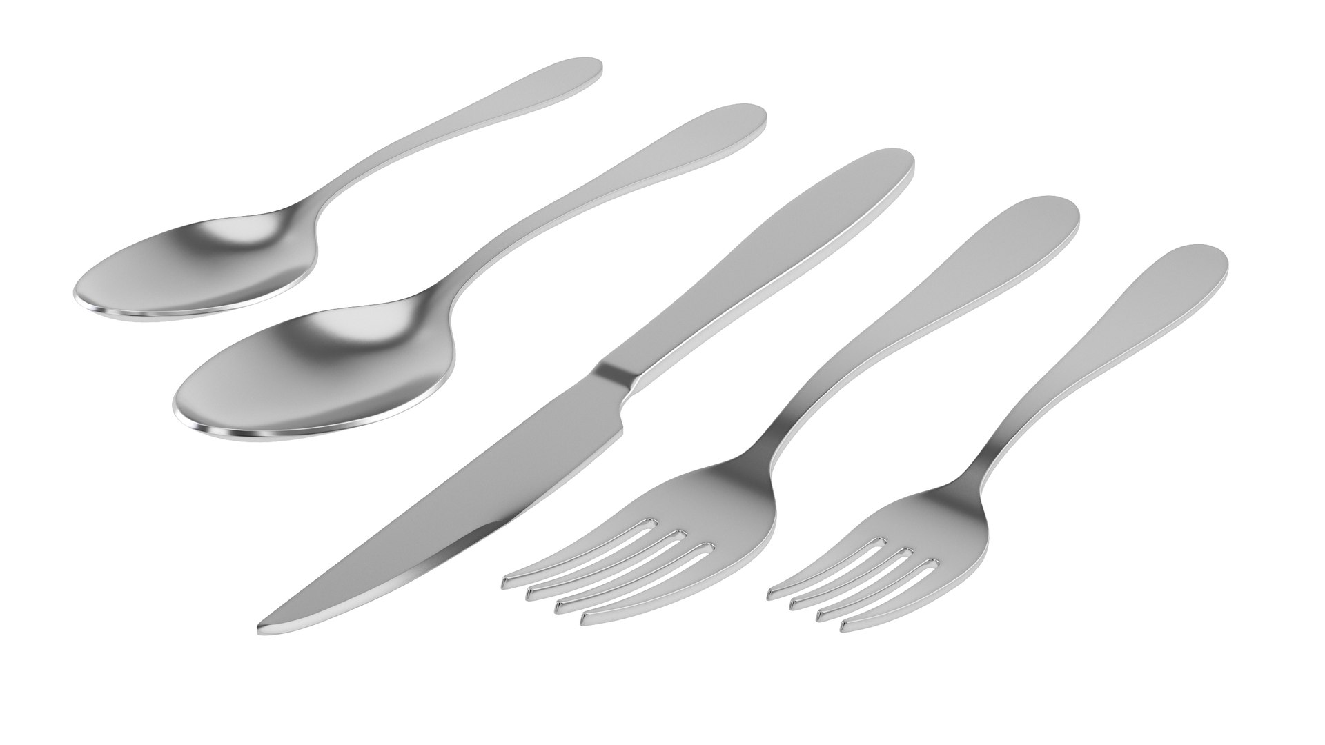 Silverware Set 3D model - TurboSquid 1874480