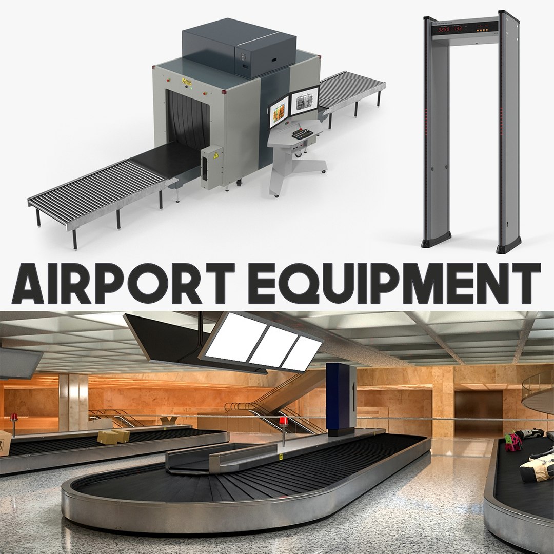 Airport Equipment Collection 3D model preview