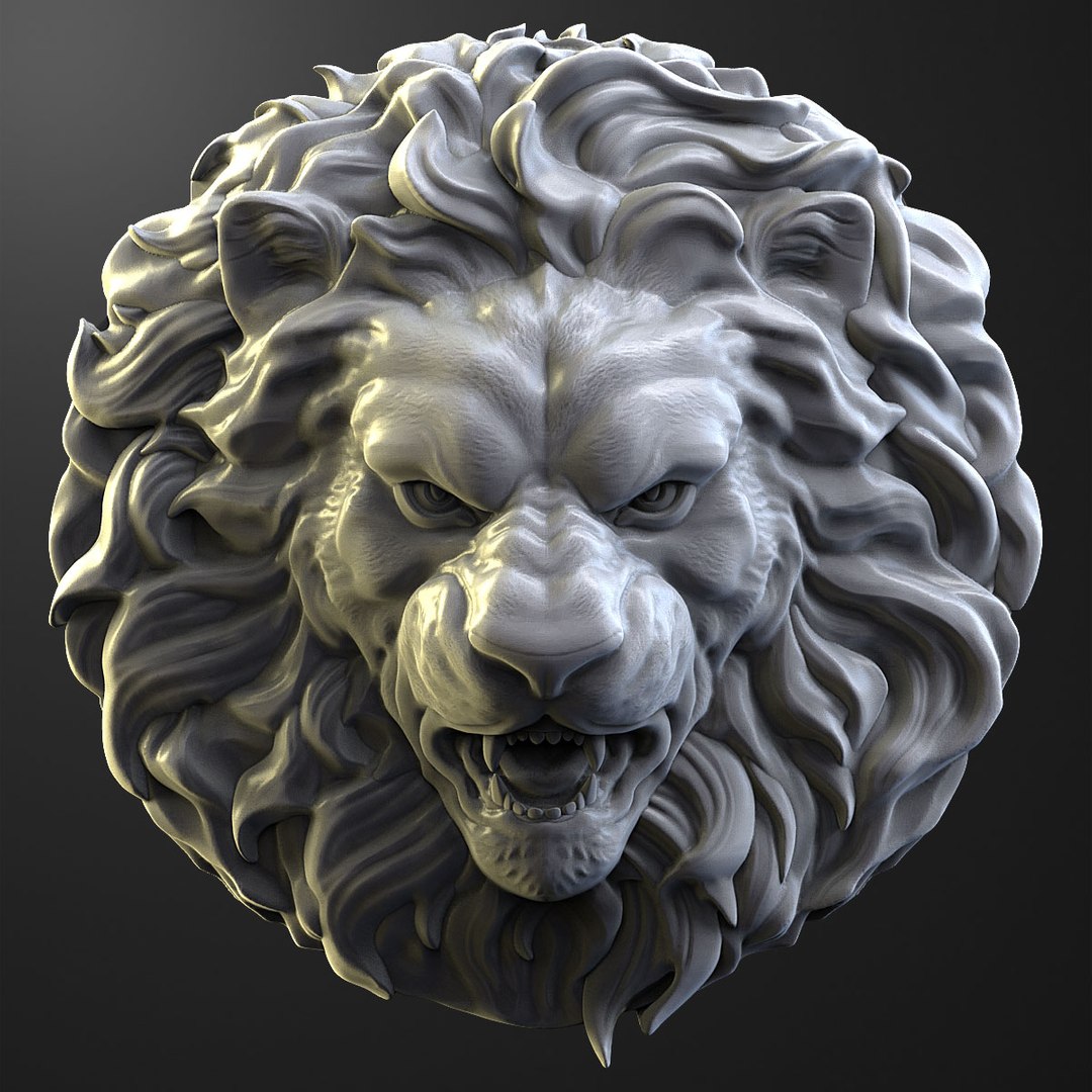 ライオンヘッドcnc用彫刻レリーフ3Dモデル - TurboSquid 1299916