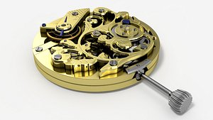 Antique Pocket Watch Movement New Rigged for Maya