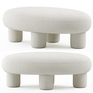 Tov Furniture Discus Boucle Ottoman