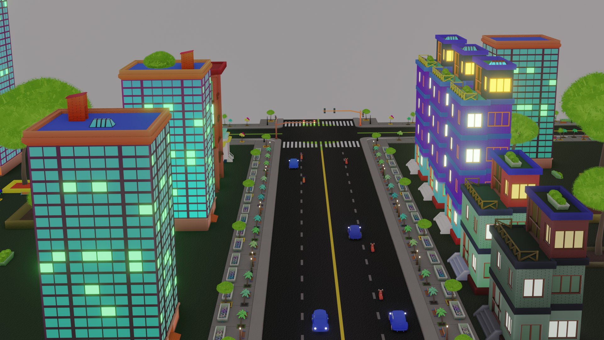 3D Blender City Generator Geometry Node And Random Material Model ...