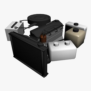 engine 4-cilinder auto 3d model