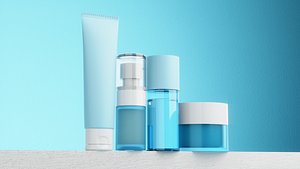 3D model Mockup Bottle Cosmetics Skincare bundle - Blender 3D model