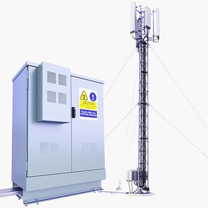 Cell Phone Tower 56 and Base Station Box Set 3D