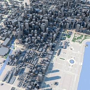 3D Chicago City in Illinois United States model