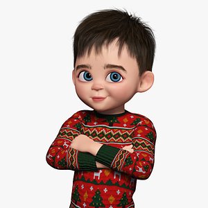Christmas Sweater Toon kids 3D Holiday Character 3D