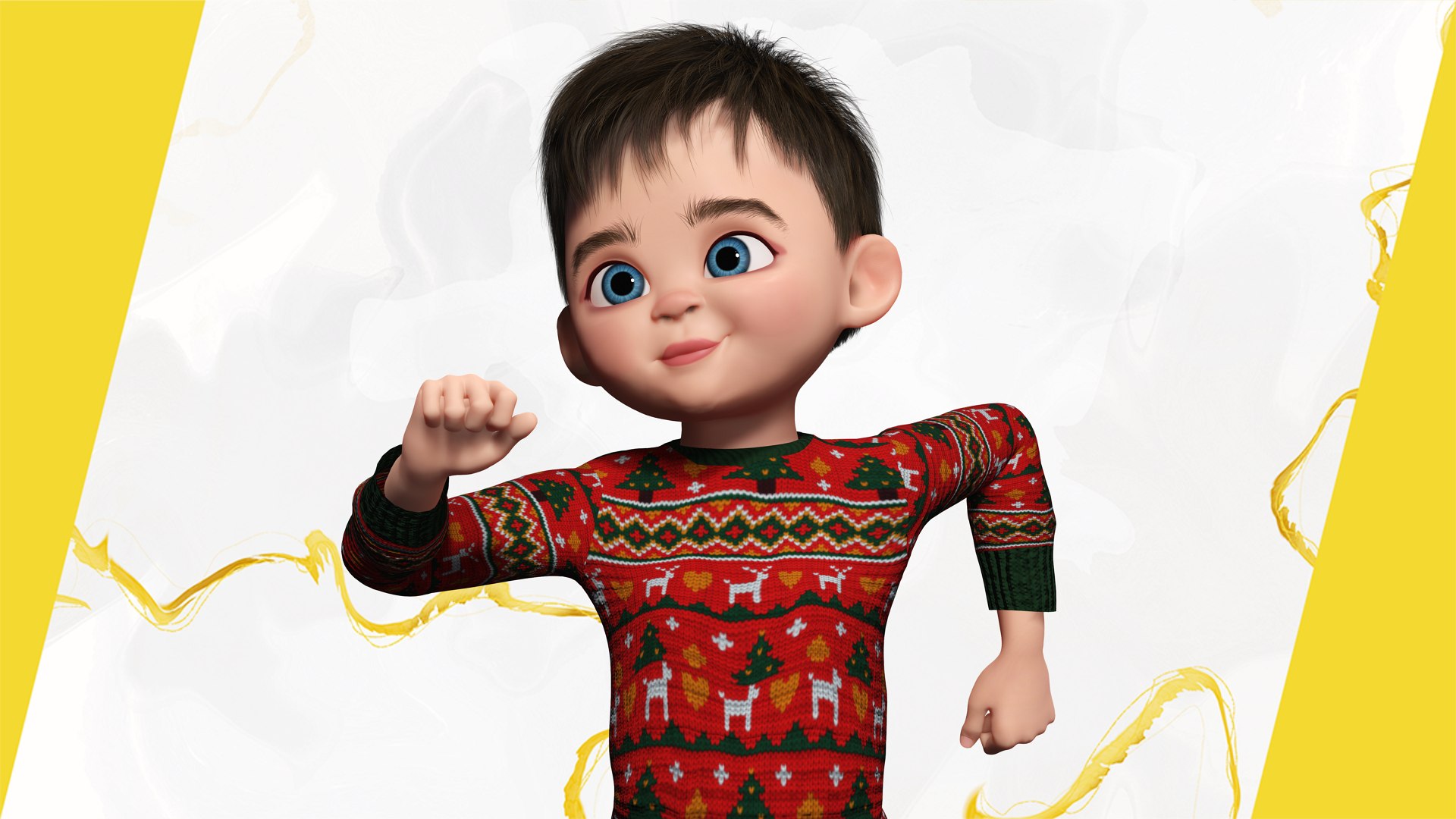 Christmas Sweater Toon Kids 3D Holiday Character 3D - TurboSquid 2349943