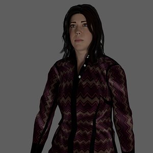 3D rigged female character model