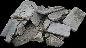 concrete slabs ruins debris pack photogrammetry 3D model