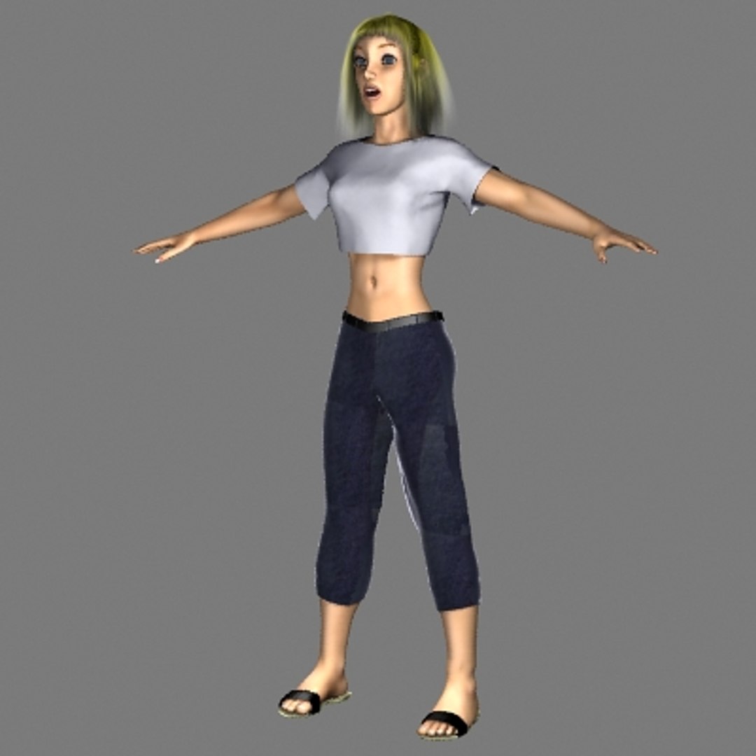 3d Model Girl Blonde