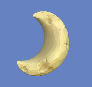3d model cartoon half moon