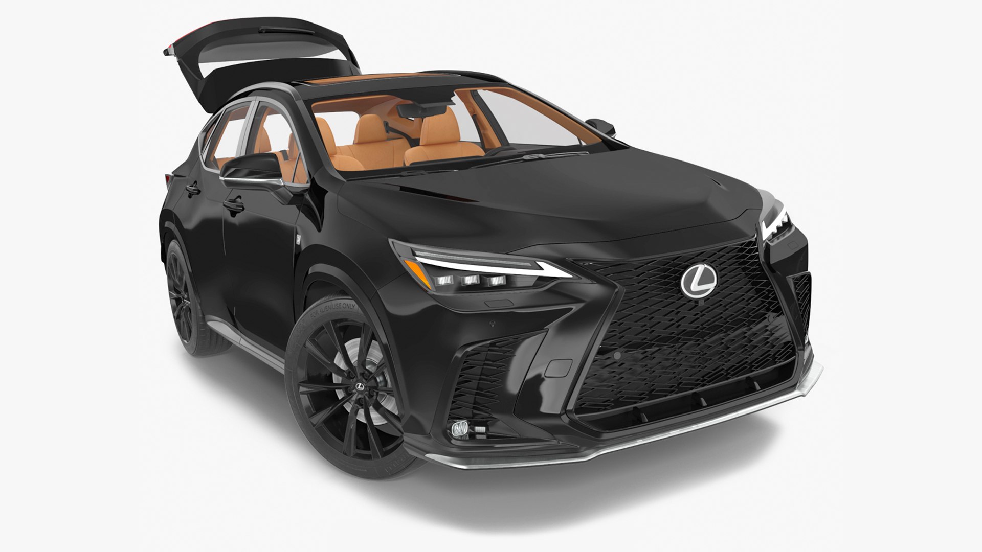 2024 Lexus NX Black Rigged for Maya 3D model preview