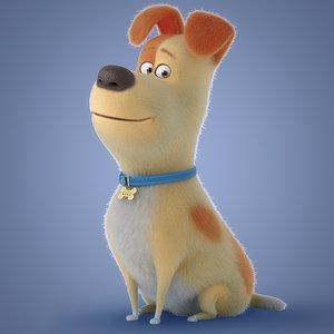 cartoon dog rig 3D model