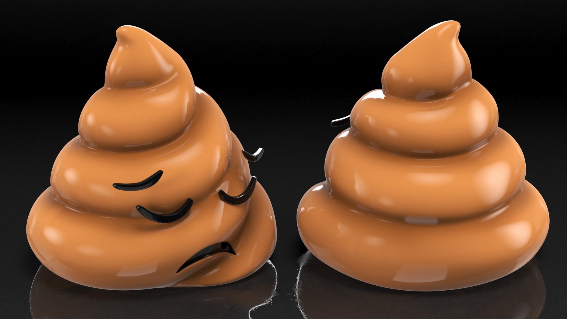 Disappointed Face Poop Emoji Smile Model - TurboSquid 1801262